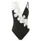 thumbnail image 3 of Gibobby Trajes de Baño Mujer Traje de baño de 1 pieza para mujer + 1 pieza para cubrirse Traje de baño de dos piezas con estampado vintage Monokini Bikin(Negro,CH), 3 of 5