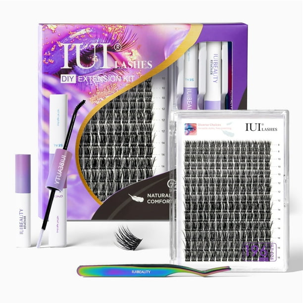 Extensiones de pestañas Lash Clusters IUI Beauty DIY, 196 unidades con kit