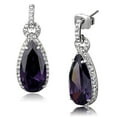 thumbnail image 1 of Boucles d'Oreilles en Laiton Rhodié pour Femmes avec CZ de Qualité AAA en Améthyste, 1 of 1
