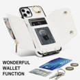 thumbnail image 5 of ShellTech for iPhone 11 Pro Max Case with Card Holder and Strap - Zipper Pocket,Crossbody Lanyard Strap,Credit Card Holder,Stand Ring,Cute Phone Wallet Case for Women,White, 5 of 10