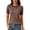 Coffee, variant on Women's Lightweight Short Sleeve Sweater Top Business Casual Crew Neck Summer Loose Basic Tops by Yigetop Black L