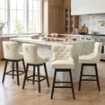 thumbnail image 4 of Fahomiss Swivel Bar Stools Counter Height Set of 4, 26" Faux Leather Kitchen Island Stools with Back, Beige, 4 of 10
