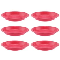 YBM Home Unbreakable Round Deep Plastic Plate 15-Ounce | Tableware Plates BPA-Free, Pink 6 Pack