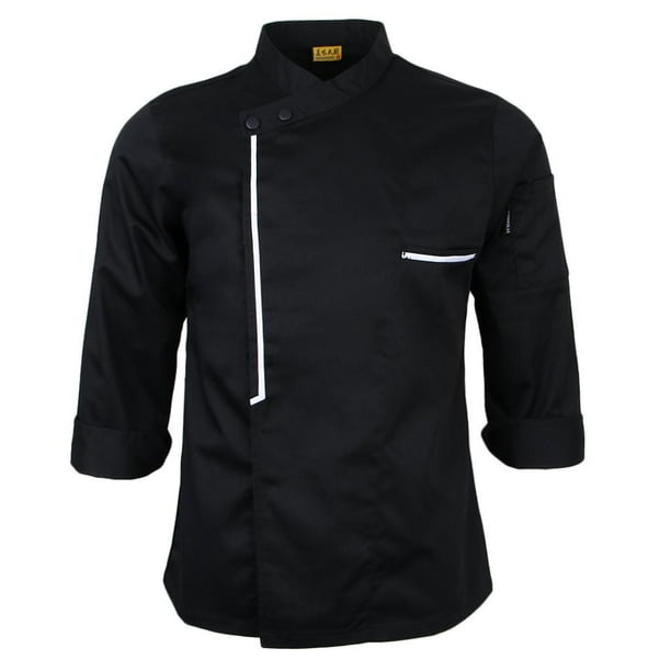 Chaqueta de chef retro de manga larga para hombre y mujer, uniforme de cocina para catering, ropa de trabajo 3XL
