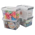 thumbnail image 1 of Jekiyo Clear Plastic Storage Bin, 6 Quart Latching Box Container with Lid, 4 Packs, 1 of 4