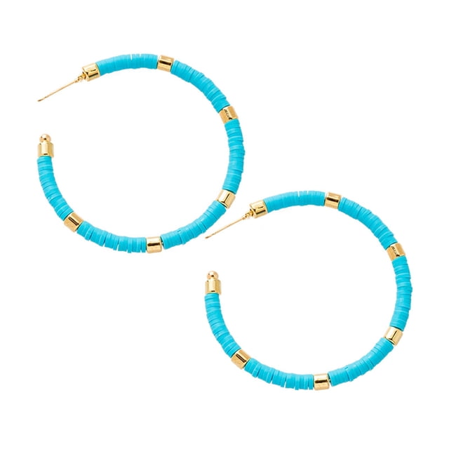 Aretes de aro Yuyangstore de cerámica suave 5.5 cm Azul
