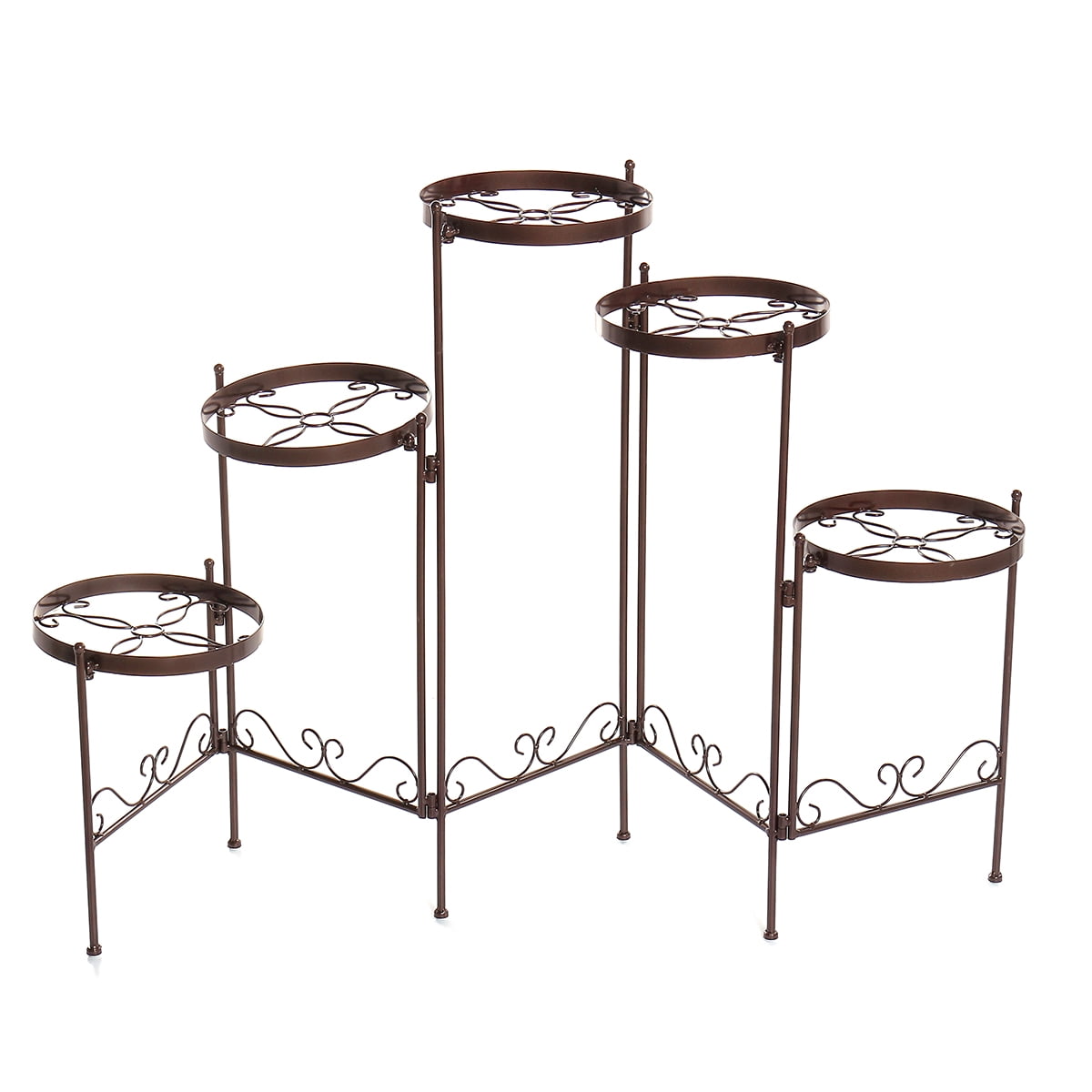5 Tier Metal Plant Stand Holder,Adjustable Multiple Flower Pot Holder
