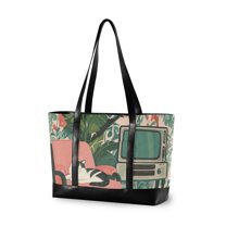 FORMRS Laptop Tote Bag for Women with 15.6" Computer Compartments Handbag, Pink and White Cat