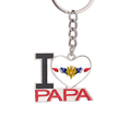 thumbnail image 1 of Francia bandera emblema nacional El soporte del llavero de metal del llavero ama a papá, 1 of 3