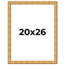 20x26 Frame Gold Rustic Solid Wood Picture Frame | 1.25 Inch Wide Moulding | Rustique Gold