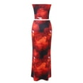 thumbnail image 5 of WENWU 2 Piece Skirt Sets for Women Summer Floral Sleeveless Tube Top Bodycon Maxi Skirts Going Out Outfits Two Piece Long Formal Dress Evening Women Formal Dress, 5 of 5