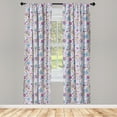 thumbnail image 3 of Ambesonne Pastel Curtains, Doodle Botany Garden, Pair of 28"x63", Multicolor, 3 of 5