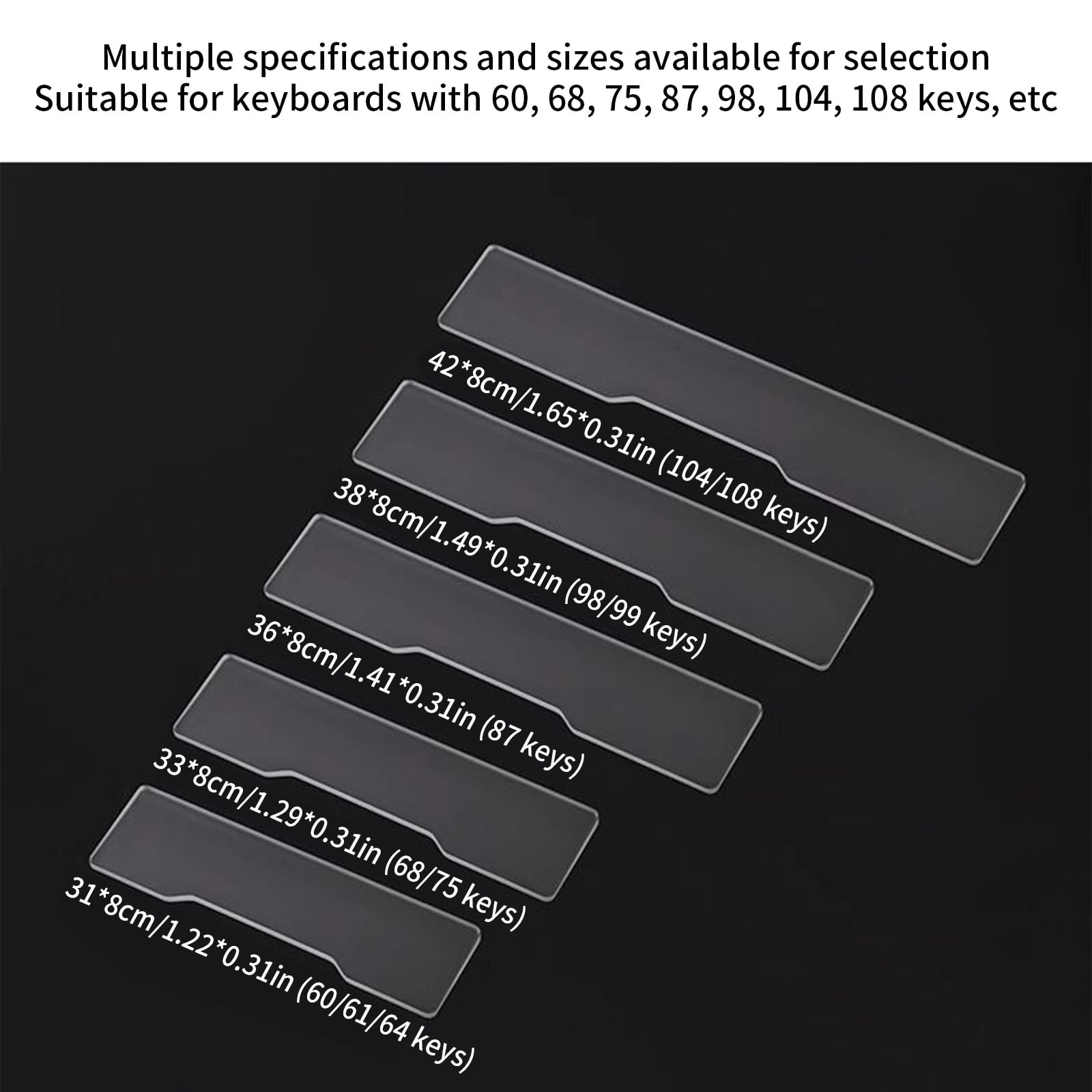 Ergonomic Acrylic Hand Wrist Rest for Mechanical Keyboards, NonSlip Support Cushion for Office Work and Gaming
