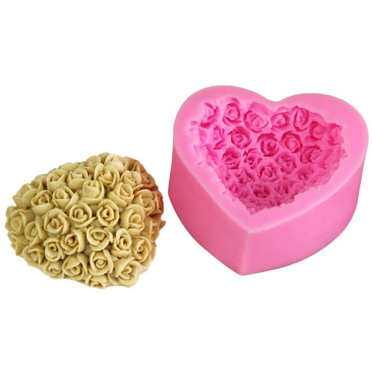 Love Rose Candle Silicone Mold-heart Rose Candle Mold-rose Flower