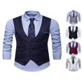 thumbnail image 3 of Men‘s V-Neck Sleeveless Slim Fit Jacket Casual Suit Vests Waistcoat White M, 3 of 4
