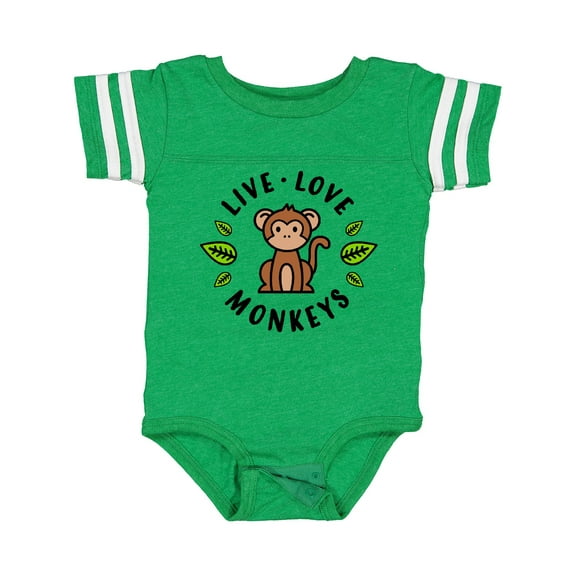 Inktastic Live Love Monkeys Boys or Girls Baby Bodysuit