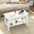 thumbnail image 2 of EDTara Table Basse Rustique en Bois, Table Rectangulaire à 2 Niveaux avec Rangement Ouvert, Assemblage Facile, Table d'Appoint pour Salon, 2 of 8