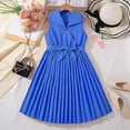 thumbnail image 2 of LUOGENLI Dress for Girls Summer Girls' Pleated Sleeveless Dress Trendy Big Girl's Outfit for Ages 6 12 for Parties and Everyday Wear Girls Easter Dresses Size 7-8 Fancy Blue 10 Years, 2 of 3