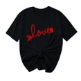 thumbnail image 2 of TIMIFIS T-Shirts pour Femmes de la Saint-Valentin Été Décontracté Manches Courtes Col Rond T-Shirts Mode T-Shirt Imprimé Cœur d'Amour, 2 of 4