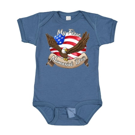 

Inktastic My First Memorial Day- Bald Eagle Gift Baby Boy or Baby Girl Bodysuit