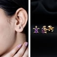 thumbnail image 3 of Rosec Jewels Natural Amethyst Turtle Earrings for Women - February Birthstone Earrings - Ready to Gift for Birthday, 14K Yellow Gold, 3 of 9