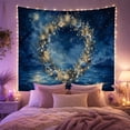 thumbnail image 2 of Ocean Waves Circular with Wreath Framed Ornate Meticulously, Mystical Fantasy for Space Lovers, Galaxy Room Decor, Housewarming Gift, Tapestry Wall Hanging for Bedroom and Dorm, 2 of 7