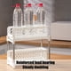 thumbnail image 5 of Estante extraíble de doble capa: estantes deslizantes de 2 niveles para organizador debajo del fregadero, organizadores y almacenamiento para el baño y la cocina, estante para especias, blanco, 5 of 6