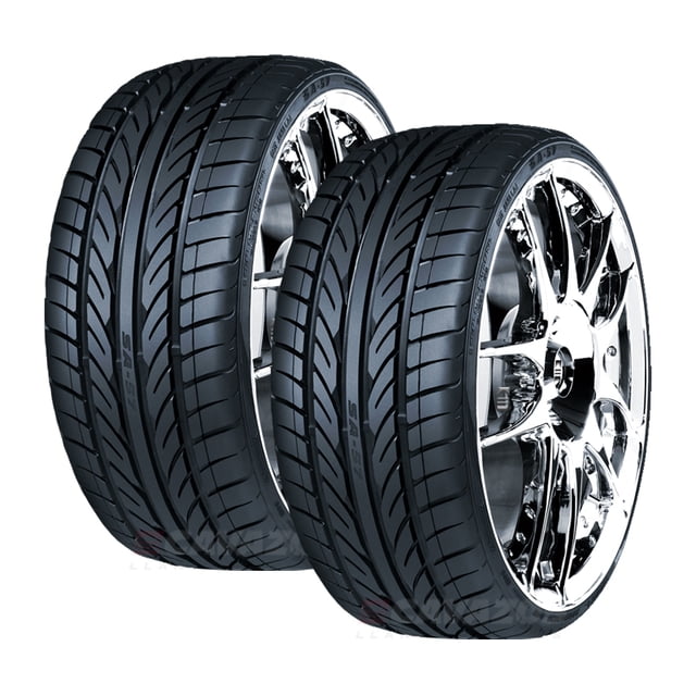 llanta 255/45 r20 trazano sa57 dos llantas 255/45 R20 Trazano SA57 en vista 3/4 frontal; banda de rodamiento direccional con canales en V y hombros ranurados, montadas en rines cromados sobre fondo blanco, a menudo usadas para reemplazo en automóviles deportivos y sedanes grandes.