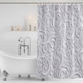 thumbnail image 2 of Floral Patterns Shower Curtain, Waterproof Shower Curtains for Bathroom, Silver White Flowers Leaves Aesthetic Washable Fabric Bathtub Curtain Set Bath Decor with 12 Hooks Extra Long 72"x96", 2 of 6