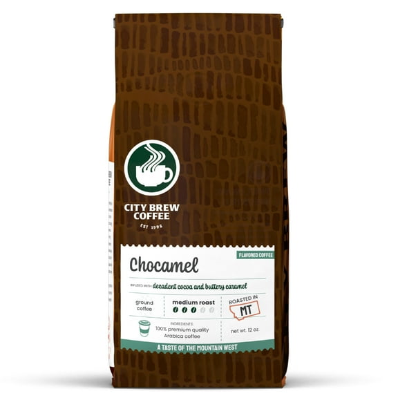 City Brew Chocamel Flavored Medium Roast Ground Coffee, 12 oz