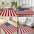 thumbnail image 4 of Large Area Rugs 8'x10', American Flag Carpet Runner Indoor Outdoor Rugs Home Decor Aesthetic, Blue Red USA Flag Non Slip Mats Washable Accent Rug for Living Room Bedroom, 4 of 8