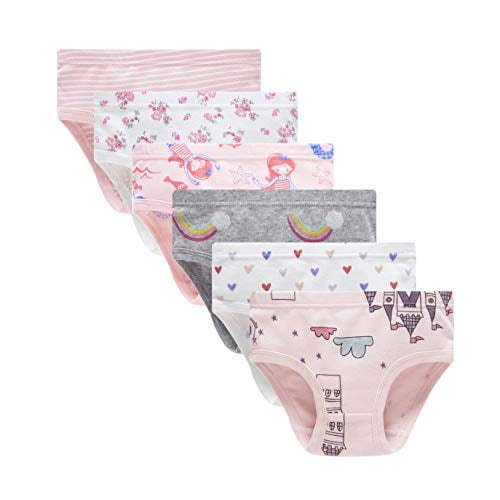 Cadidi Dinos Girls Cotton Panties Baby Toddler Soft Underwear Kids Briefs  Pack of 6 Size 2T 3T 