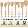 thumbnail image 2 of Cooking wooden spoons, beech wood kitchen utensil set, high-quality handcrafted wooden cooking utensils, suitable for non-stick pans, heat-resistant, smooth surface, comfortable grip, 8-piece set, 2 of 4