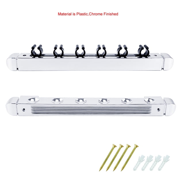 Fishing Rod Holder 6 Clips Wall-mounted Pole Storaging Rack Pole Storage Rack Outdoor Sailboat Canoe Workshop Bracket Accessories with Screws Silver