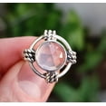 thumbnail image 6 of Navya Craft Rose Quartz Checker Round 925 Sterling Silver Handmade Women Statement Ring Size 4.0, 6 of 7