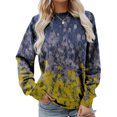 thumbnail image 1 of LUXUR T-shirt Imprimé Sweat-Shirt Manches Longues Pull Coupe Ample Tops Col Rond Bleu XL, 1 of 2