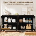 thumbnail image 3 of Rattan Buffet Cabinet with Storage, Single Door Accent Console Table for Entryway, Dining Room & Kitchen, Compact Sideboard with Adjustable Shelves, 35.2" Small Storage Cabinets（1PCS）, 3 of 6