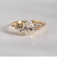 thumbnail image 2 of Jewelerix Oval Cut Diamond Engagement Ring Vermeil 14K Gold Cluster Side Stones, Elegant Bridal Jewelry Gift for Women, Perfect for Proposal Ring, 2 of 5