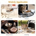 thumbnail image 3 of NUAHRHY 2pcs Elevated Cat Bowl  for Small Cats Dogs 5.1"  Wide Indoor Stainless Steel Raised Cat Dishes for Food and Water 15° Tilted  Anti-Vomiting Dog Bowl Whisker Friendly Spine Friendly, 3 of 11