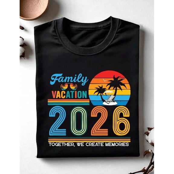 Family Vacation Shirt, Family Creating Memories Together T-Shirts, 2026 Trip Matching Tees, Group Beach Trip Outfit All-Season Casual Wear Comfortable, Soft Short Sleeve Crew Neck 100%Cotton