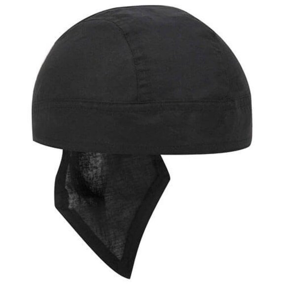 Biker Head Wrap, Cotton Poplin, Plain Black