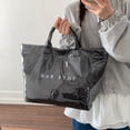 thumbnail image 5 of Women's PVC Tote Bag Stylish Floral Cutout Jelly Kraft Paper Beach Bag Large Carry All Travel Shopping Handbag Plastic Shoulder Bag, 5 of 6