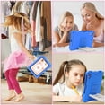 thumbnail image 2 of Kids Case for Apple iPad 6th 5th Generation / iPad Air 1 2 9.7 Inch, Silicone Lightweight Kids Friendly Kickstand Handle Cute Ladder Design Bumper Back Cover for iPad 9.7" 2018/2017,Blue, 2 of 6