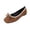 Brown, variant on Miqool Bowknot Ballet Flats for Women Casual Flat Shoes Flock Round Toe Soft Sole Slip On Loafers Indoor Outdoor Comfortable Shoes