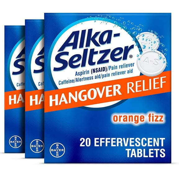 ALKA-SELTZER HANGOVER RELIEF EFFERVESCENT Tablets 60ct (3x20ct.)