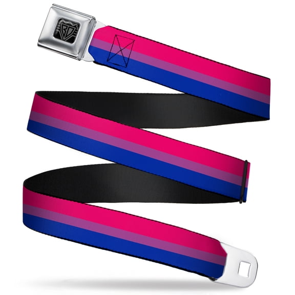 Buckle-Down Belt, Seatbelt Buckle Belt, Flag Bisexual Pink Purple Blue, 30 to 44 Inches