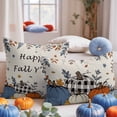thumbnail image 6 of Fall Throw Pillow Covers&nbsp;20x20 Inch Set of 2 Pumpkin Happy Fall Y'all Decorative Pillow Covers Maple Leaves Sunflower Vintage Cushion Cover Pillowcase for Sofa Couch Bed Home Decor, 6 of 9