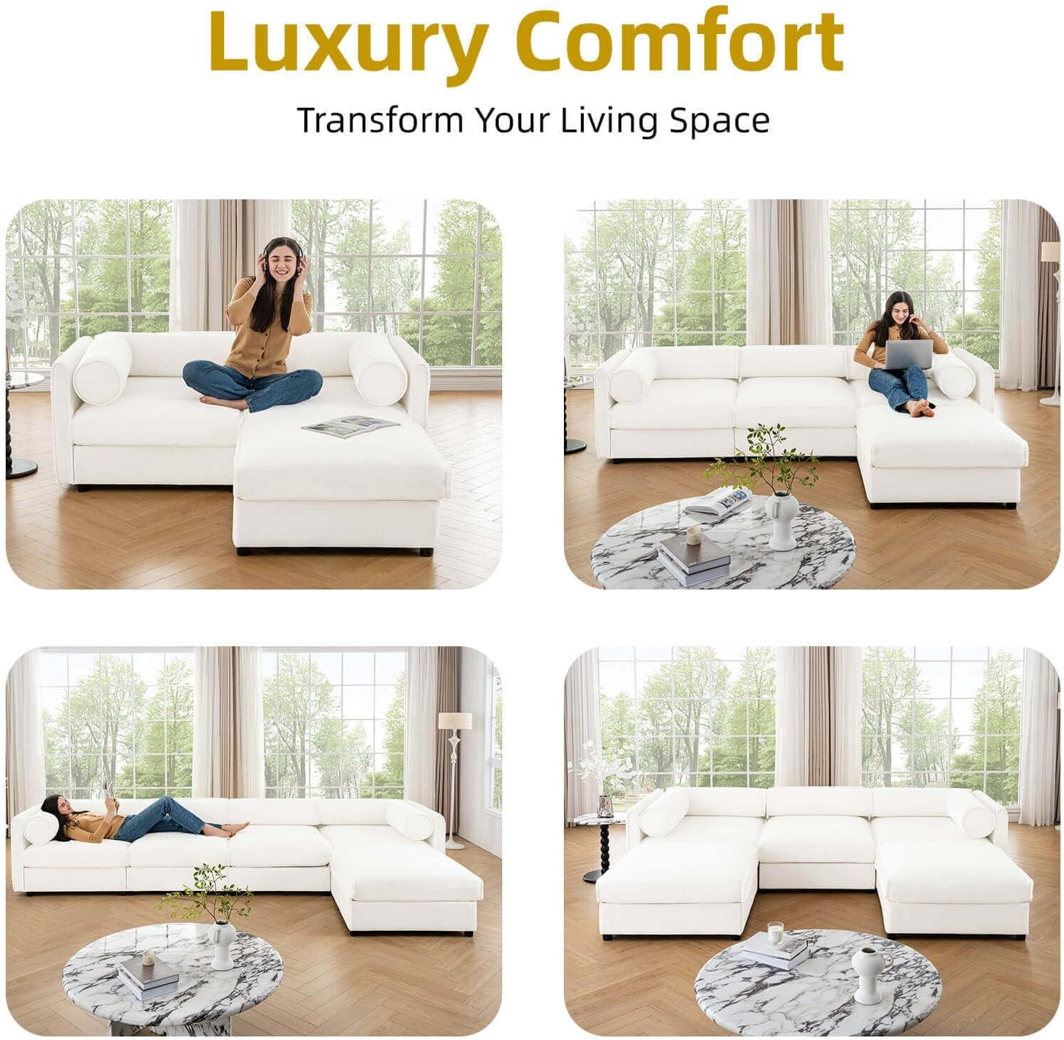 75.5'' Deep Seat Chenille Loveseat with Storage Seat,Modern Fabric Loveseat Featuring Hidden Storage Space,Cylindrical Backrest & Armrest Design for Living Room, Office, Apartment - White
