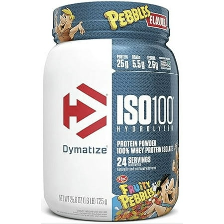Dymatize ISO 100 Hydrolyzed Protein Powder  Fruity Pebbles 24 Servings 25.7 oz((Expiration Date/11/2026)) 