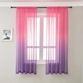 thumbnail image 4 of Color Gradient Tulle Window Curtain for Bedroom Living Room Balcony Drapes Yellow gray 130cm*250cm, 4 of 8